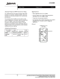 Datasheet CA3086M96 manufacturer Intersil